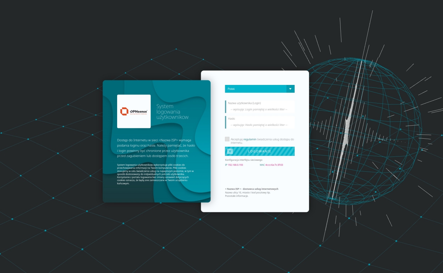 Wielojęzyczny responsywny szablon portalu captive dla zapory sieciowej i platformy routingu OPNSense